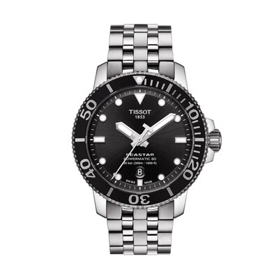 Men's Tissot Seastar 1000 Powermatic 80 Automatic Watch with Black Dial (Model: T120.407.11.051.00)