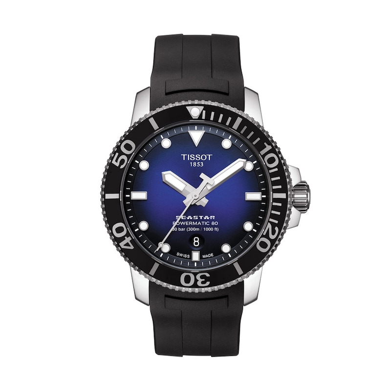 Main Image 1 of Men's Tissot Seastar 1000 Powermatic 80 Automatic Strap Watch with Blue Dial (Model: T120.407.17.041.00)