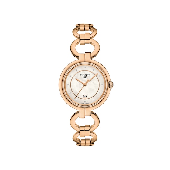 Ladies' Tissot Flamingo Rose-Tone Watch with Mother-of-Pearl Dial (Model: T094.210.33.116.01)