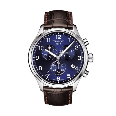 Men's Tissot XL Classic Chronograph Strap Watch with Blue Dial (Model: T116.617.16.047.00)