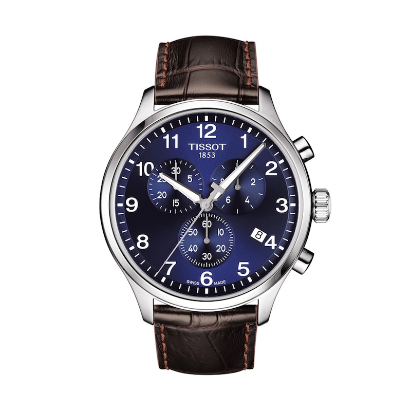 Men's Tissot XL Classic Chronograph Strap Watch with Blue Dial (Model: T116.617.16.047.00)|Peoples Jewellers