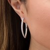 Thumbnail Image 1 of 1.50 CT. T.W. Diamond Hoop Earrings in 10K White Gold