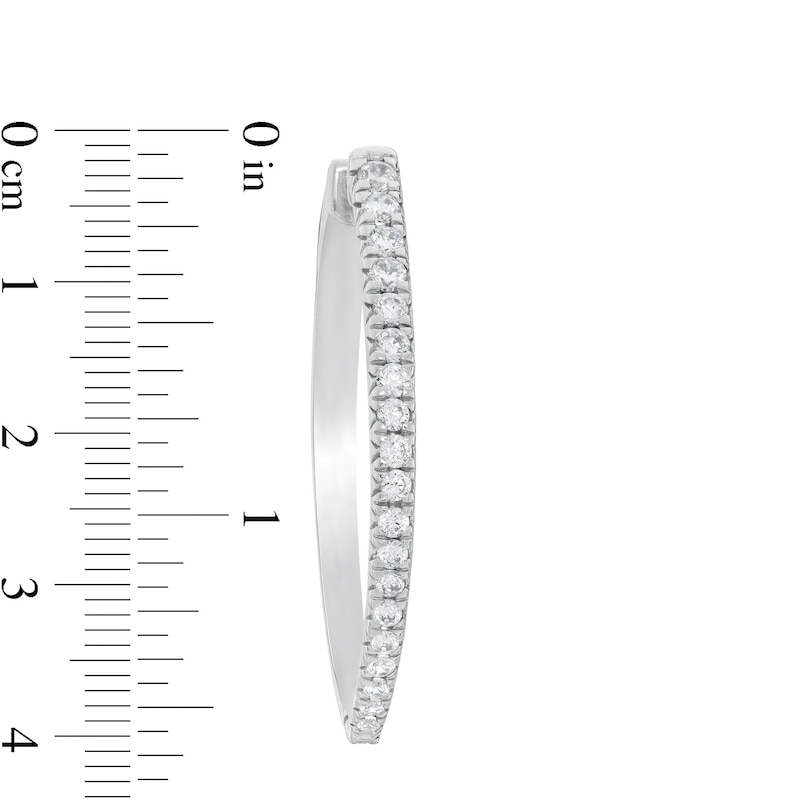 1.50 CT. T.W. Diamond Hoop Earrings in 10K White Gold