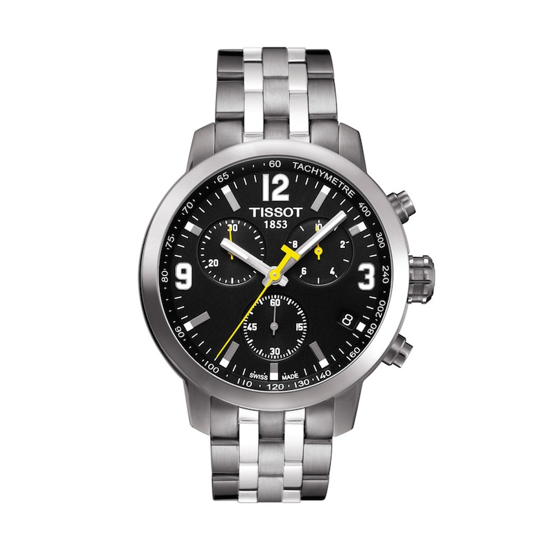 Men's Tissot PRC 200 Chronograph Watch with Black Dial (Model: T055.417.11.057.00)