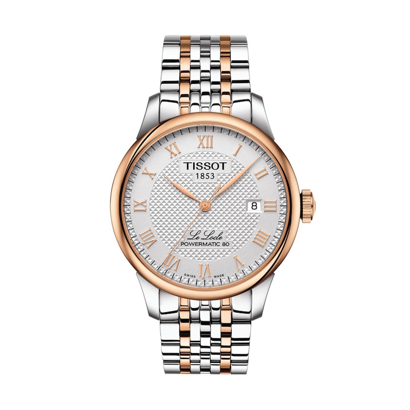 Men's Tissot Le Locle Powermatic 80 Automatic Two-Tone Watch with Silver-Tone Dial (Model: T006.407.22.033.00)|Peoples Jewellers