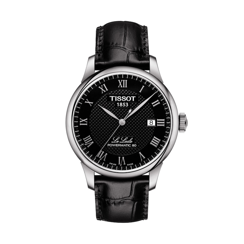 Men's Tissot Le Locle Powermatic 80 Automatic Strap Watch with Black Dial (Model: T006.407.16.053.00)