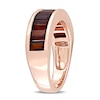 Thumbnail Image 3 of Baguette-Cut Garnet Band in Sterling Silver with Rose Rhodium
