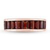 Thumbnail Image 4 of Baguette-Cut Garnet Band in Sterling Silver with Rose Rhodium