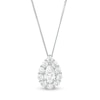 Thumbnail Image 1 of 1.58 CT. T.W. Certified Pear-Shaped Diamond Scallop Frame Pendant in 14K White Gold (I/I1)