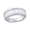 Thumbnail Image 1 of Baguette-Cut Lab-Created White Sapphire Band in Sterling Silver