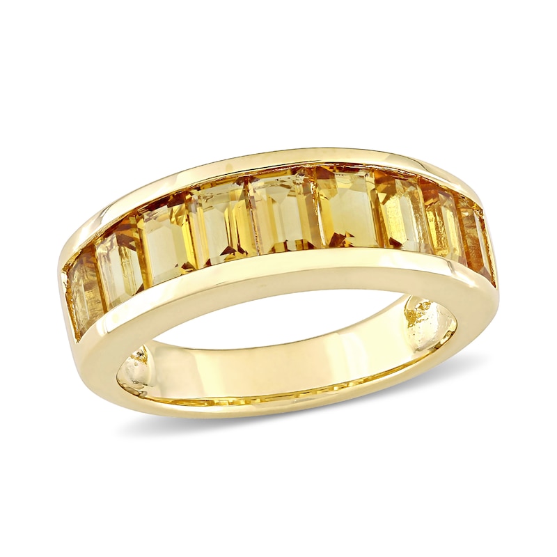 Baguette-Cut Citrine Band in Sterling Silver with Yellow Rhodium|Peoples Jewellers