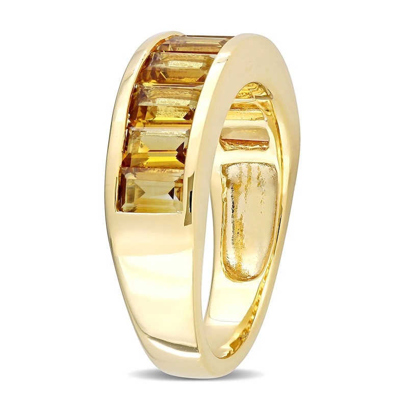 Main Image 3 of Baguette-Cut Citrine Band in Sterling Silver with Yellow Rhodium