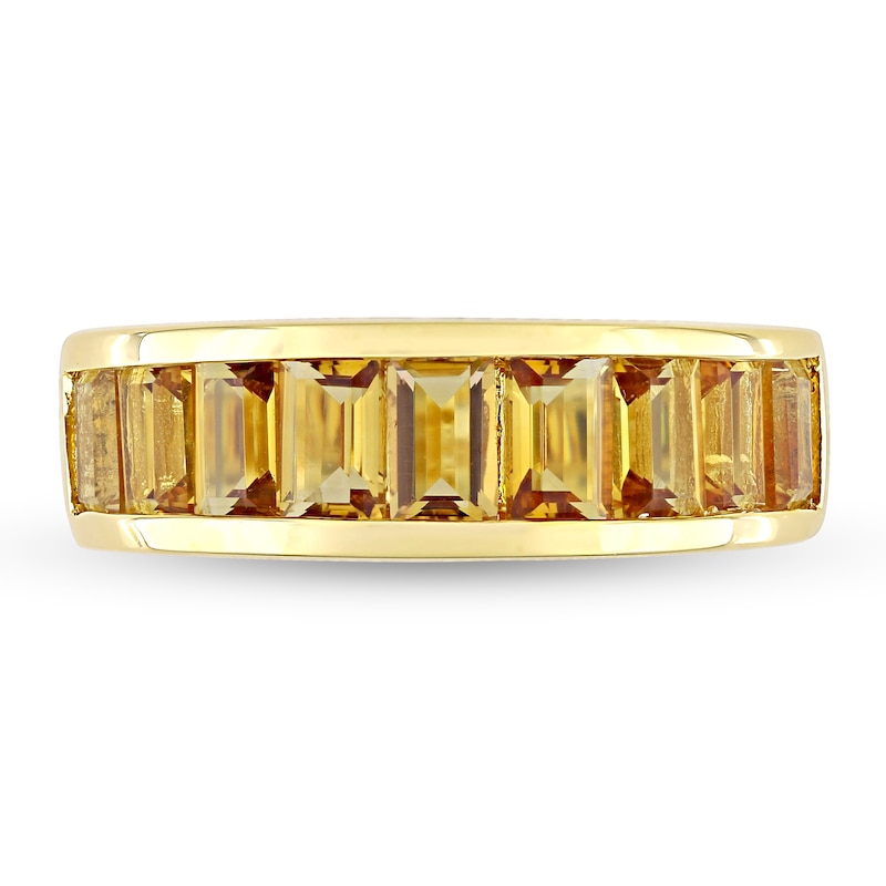 Main Image 4 of Baguette-Cut Citrine Band in Sterling Silver with Yellow Rhodium