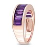 Thumbnail Image 3 of Baguette-Cut Amethyst Band in Sterling Silver with Rose Rhodium