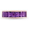 Thumbnail Image 4 of Baguette-Cut Amethyst Band in Sterling Silver with Rose Rhodium