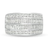 Thumbnail Image 4 of 1.98 CT. T.W. Baguette and Round Diamond Multi-Row Anniversary Ring in 10K White Gold