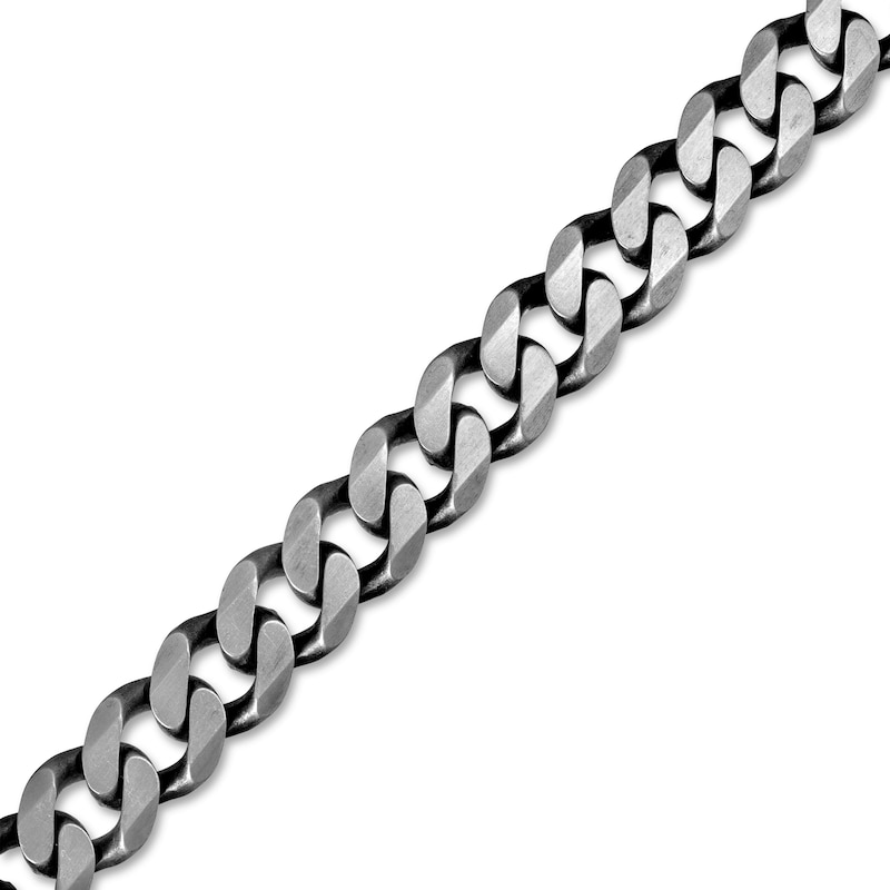 Vera Wang Men 11.0mm Oxidized Curb Chain Bracelet in Sterling Silver - 8.5"|Peoples Jewellers