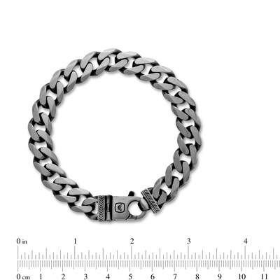 Vera Wang Men 11.0mm Oxidized Curb Chain Bracelet in Sterling Silver - 8.5"