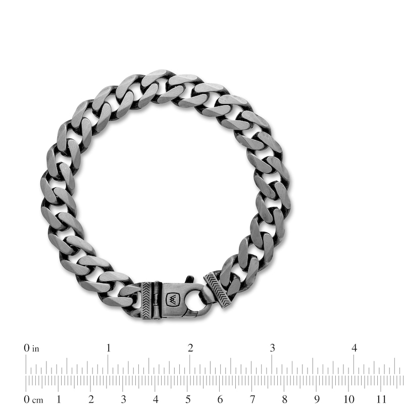 Vera Wang Men 11.0mm Oxidized Curb Chain Bracelet in Sterling Silver - 8.5"