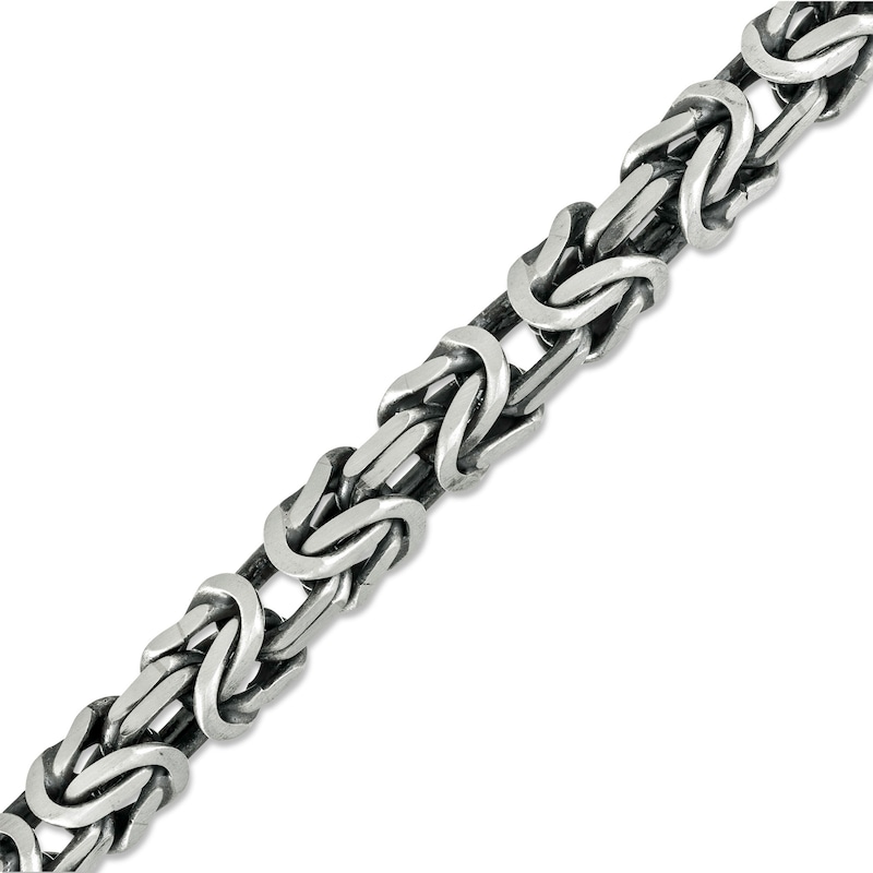 Vera Wang Men 7.0mm Oxidized Byzantine Chain Bracelet in Sterling Silver - 8.75"|Peoples Jewellers