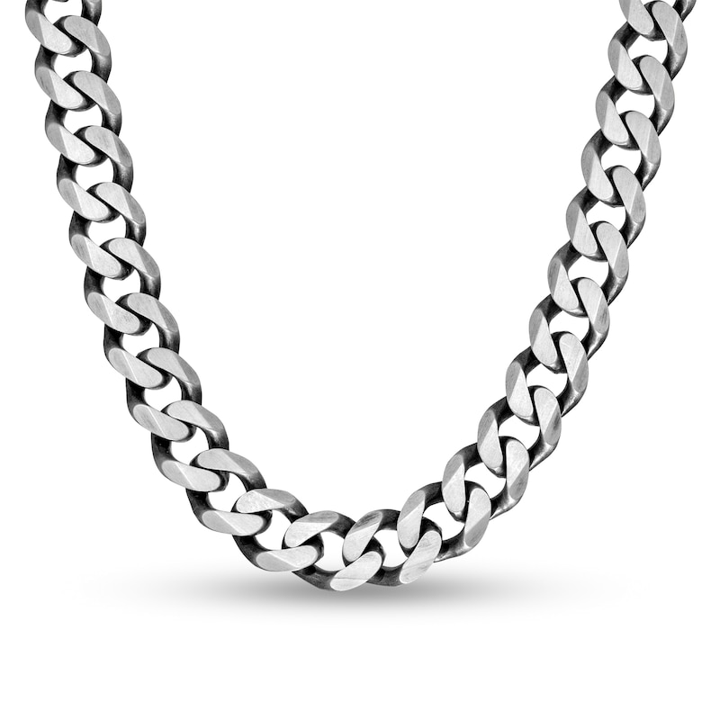 Vera Wang Men 11.0mm Oxidized Curb Chain Necklace in Sterling Silver - 22"