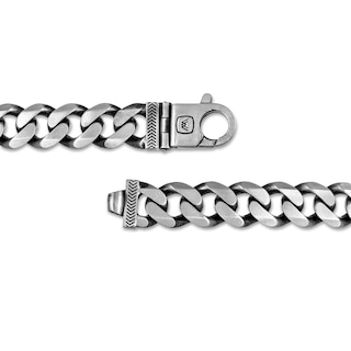 Vera Wang Men 11.0mm Oxidized Curb Chain Necklace in Sterling Silver - 22"