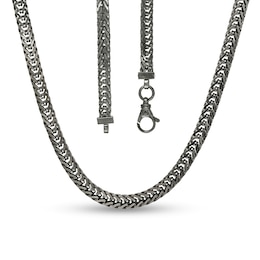 Vera Wang Men 6.0mm Solid Foxtail Chain Necklace in Sterling Silver with Black Rhodium - 22&quot;