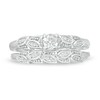 Thumbnail Image 4 of 0.23 CT. T.W. Diamond Leaf-Shank Bridal Set in 10K White Gold