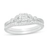 Thumbnail Image 1 of 0.45 CT. T.W. Diamond Leaf-Sides Bridal Set in 10K White Gold
