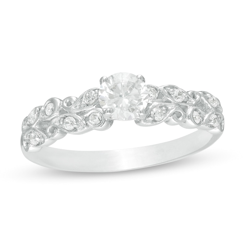 Main Image 1 of 0.29 CT. T.W. Diamond Paisley Engagement Ring in 10K White Gold