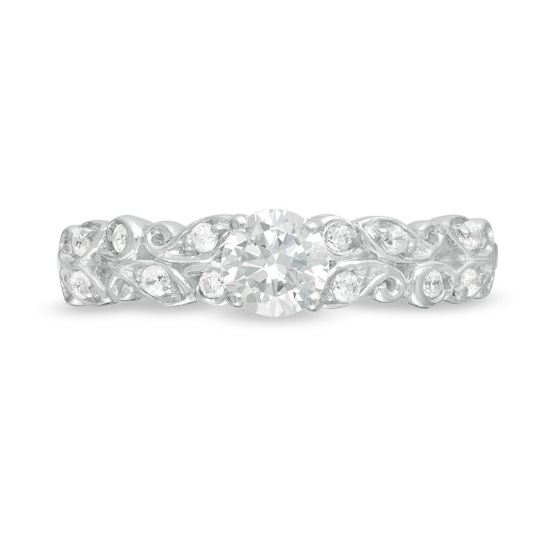 Main Image 4 of 0.29 CT. T.W. Diamond Paisley Engagement Ring in 10K White Gold