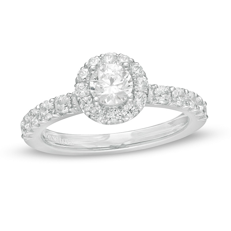 Vera Wang Love Collection 0.95 CT. T.W. Diamond Frame Engagement Ring in 14K White Gold|Peoples Jewellers
