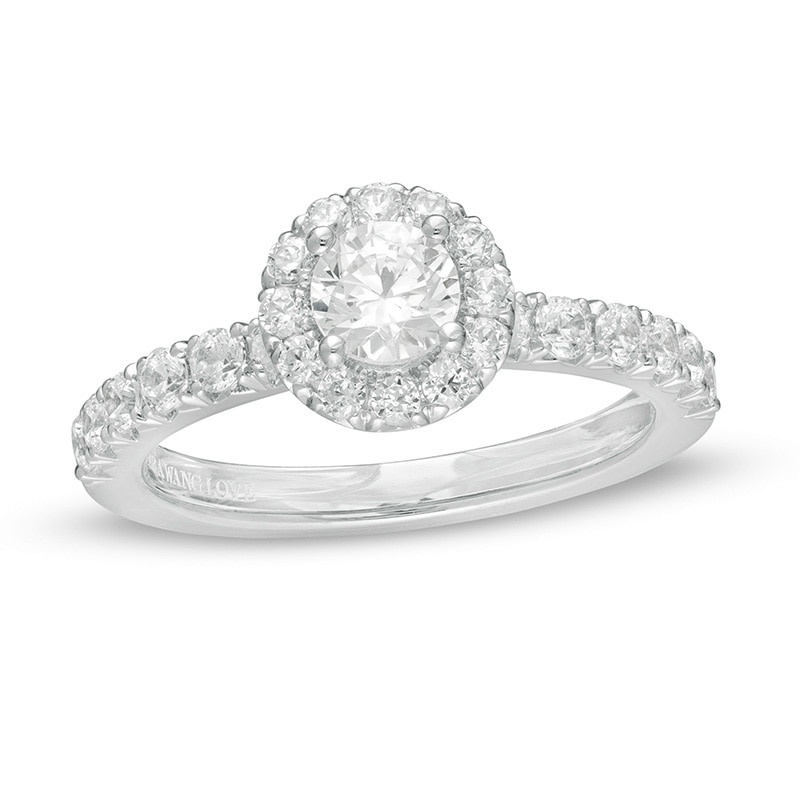 Vera Wang Love Collection 0.95 CT. T.W. Diamond Frame Engagement Ring in 14K White Gold