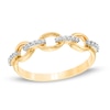 Thumbnail Image 1 of 0.086 CT. T.W. Diamond Oval Link Band in 10K Gold