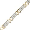 Thumbnail Image 0 of 1.00 CT. T.W. Diamond Alternating Double Row "X" Alternating Bracelet in 10K Gold - 7.5"