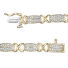 Thumbnail Image 2 of 1.00 CT. T.W. Diamond Alternating Double Row "X" Alternating Bracelet in 10K Gold - 7.5"