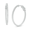 Thumbnail Image 0 of 1.00 CT. T.W. Diamond Inside-Out Hoop Earrings in 10K White Gold