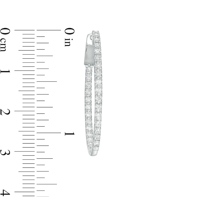 1.00 CT. T.W. Diamond Inside-Out Hoop Earrings in 10K White Gold