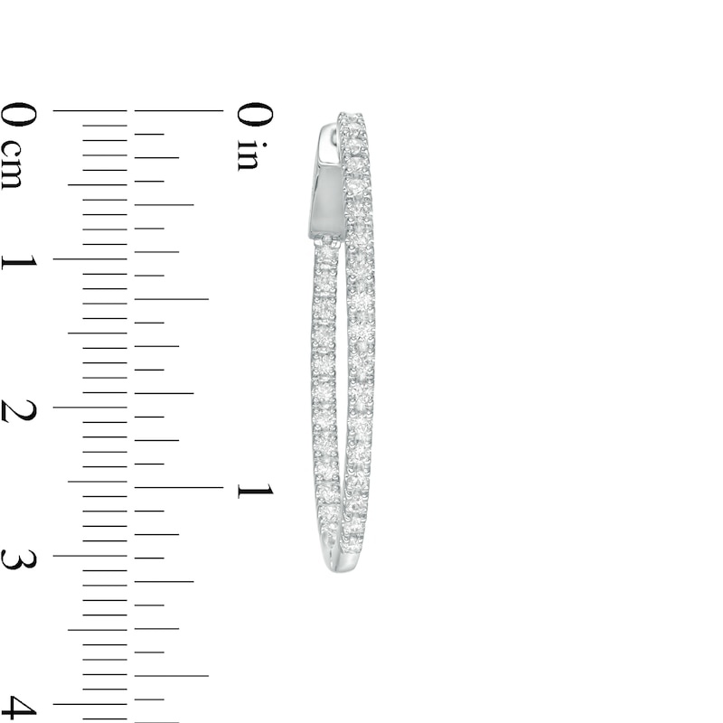 Main Image 2 of 1.00 CT. T.W. Diamond Inside-Out Hoop Earrings in 10K White Gold