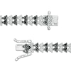 Thumbnail Image 2 of 0.50 CT. T.W. Black Diamond Two Row Tennis Bracelet in Sterling Silver and Black Rhodium - 7.25"