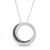 Thumbnail Image 0 of 0.13 CT. T.W. Enhanced Black and White Diamond Circle Pendant in Sterling Silver