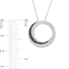 Thumbnail Image 1 of 0.13 CT. T.W. Enhanced Black and White Diamond Circle Pendant in Sterling Silver