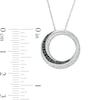 0.13 CT. T.W. Enhanced Black and White Diamond Circle Pendant in Sterling Silver