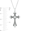 Thumbnail Image 1 of 0.16 CT. T.W. Enhanced Black and White Diamond Gothic-Style Cross Pendant in Sterling Silver