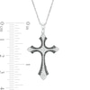 Thumbnail Image 2 of 0.16 CT. T.W. Enhanced Black and White Diamond Gothic-Style Cross Pendant in Sterling Silver