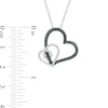 0.25 CT. T.W. Enhanced Black and White Diamond Entwined Double Heart Pendant in Sterling Silver