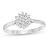 Thumbnail Image 1 of 0.146 CT. T.W. Composite Diamond Sunburst Promise Ring in 10K White Gold
