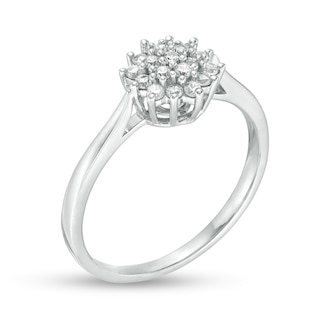 0.146 CT. T.W. Composite Diamond Sunburst Promise Ring in 10K Gold
