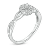 Thumbnail Image 2 of 0.065 CT. T.W. Composite Diamond Frame Twist Shank Promise Ring in Sterling Silver
