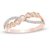 Thumbnail Image 1 of 0.23 CT. T.W. Diamond Crossover Ring in 10K Rose Gold